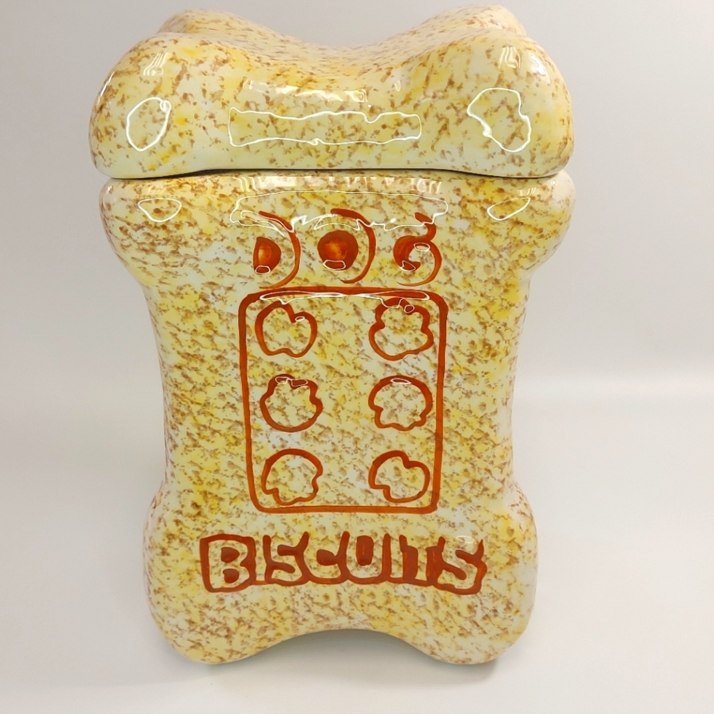 Dog Biscuit Bone Shaped Ceramic Puppy Biscuit Cookie Jar